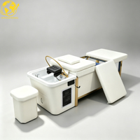 Table de massage moderne en acier inoxydable pour salon de coiffure, sans plomberie, réglable, durable, marque XS, réservoir d'eau 90L