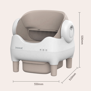 Bac à <span class=keywords><strong>litière</strong></span> intelligent autonettoyant, conception à ouverture automatique avec contrôle par application WIFI, grande capacité, design carré pour plusieurs chats - Product Image 6