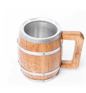 <span class=keywords><strong>Chope</strong></span> à bière en <span class=keywords><strong>bois</strong></span> personnalisée avec tasse en acier inoxydable <span class=keywords><strong>Chope</strong></span> à bière en forme de tonneau en <span class=keywords><strong>bois</strong></span> massif - Product Image 2