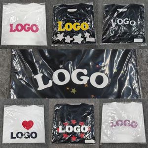 T-shirt de Style chanteur Hip Hop lettre éponge française 100 coton lâche bouffée impression Logo à manches courtes Stock prêt approvisionnement direct - Product Image 2