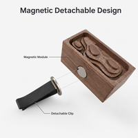 Diffuseur d'aromathérapie magnétique en bois pour voiture, en noyer, rechargeable, avec clip de ventilation pour véhicule et décoration intérieure