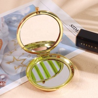 Wholesale Gold Mini Compact Pocket Mirror with Magnifying Feature Custom Logo Personalized Purse