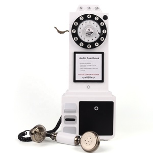 Livre d'or audio blanc autoportant de style téléphone public avec <span class=keywords><strong>carte</strong></span> de message personnalisée et bouton d'enregistrement à une touche - Product Image 5