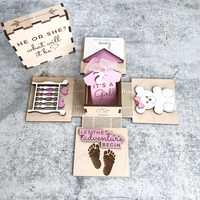 Support Personnalisation Annonce Panneau en bois It's Girl/Boy Baby Gender Reveal Surprise Box