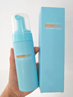 Brosse à tête en silicone transparente bleu clair personnalisée, pompe à mousse pour shampoing cils, flacon de lavage visage – Meilleures ventes