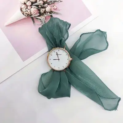 New fashion wrist watch silk strap Mori female wrapped student DIY hand made fairy automatic watch with pure color