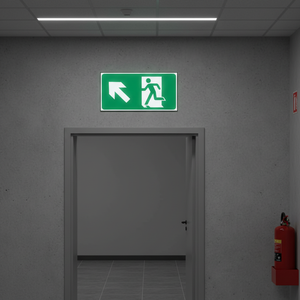Uscita di emergenza segno freccia sinistra-PVC luminescente-100*200mm - Product Image 3