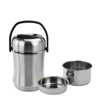 Contenedor de almacenamiento de alimentos de doble pared de acero inoxidable, porta tiffin hermético, fiambrera térmica