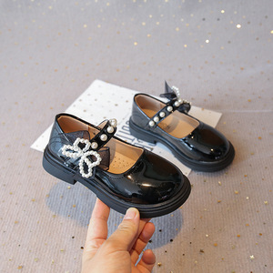 2026 New Fashion Girls Princess Shoes Pearl Leather Shoes 2025 Spring <b>Kids</b> Dress Shoes - Product Image 4