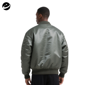 Xuchang Thiết Kế Ban Đầu OEM Biểu Tượng Tùy Chỉnh Mùa Đông Nylon <span class=keywords><strong>Polyester</strong></span> Không Thấm Nước Gân Cổ Dây Kéo Người Đàn Ông Sang Trọng Của Máy Bay Ném Bom Áo Khoác - Product Image 2