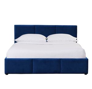 <span class=keywords><strong>Letto</strong></span> per la casa <span class=keywords><strong>letto</strong></span> imbottito King Size <span class=keywords><strong>blu</strong></span> in tessuto con alzata a Gas - Product Image 2