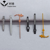 Aiguilles de montre de haute qualité pour mouvements NH35 NH36 NH38 NH39 NH70 NH72, aiguille des secondes verte luminescente effet requin, argenté canon, vente en gros