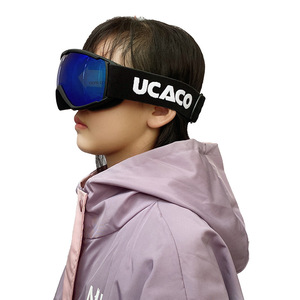 Ucaco Gafas de esquí para niños, lentes esféricas antiniebla, material de Tpu de doble capa, equipo para deportes al aire libre - Product Image 1