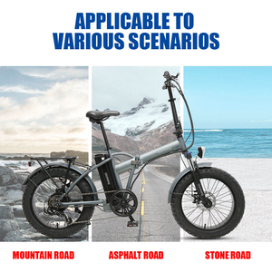 Bici Elettrica Fat Bike TXED OEM 20'' con Telaio in Lega, Motore da 500W, Pneumatici Larghi, Bici Ibrida Elettrica per Tutti i Terreni, Portatile - Product Image 2