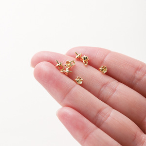 ฐานจี้รูปผีเสื้อ ชุบทอง 14k/18k ทำจากทองแดง สำหรับทำต่างหู DIY อุปกรณ์ตกแต่งเครื่องประดับ ขนาด 0.65 ซม. 0.4 ซม. 1 ซม. 0.5 ซม. - Product Image 4