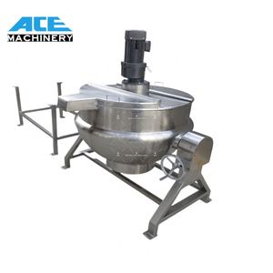 เครื่องทำอาหารอัตโนมัติ Ace 100L 200L หม้อหุงต้มขนาดใหญ่ สำหรับทำแยม ซอส พร้อมระบบทำความร้อนด้วยไอน้ำ และเครื่องผสม มีจำหน่าย - Product Image 5