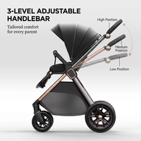 Poussette pour nouveau-né de haute qualité, pliable en un clic, légère et à grand angle de vue, peut s'asseoir et se coucher