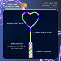 Bâtons lumineux LED pour concert, baguettes magiques clignotantes colorées néon, jouets