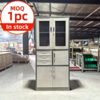 Armoire de rangement multi-usages en acier verrouillable pour bureau et maison, avec 3 tiroirs, MOQ 1 pièce, en stock