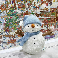 Coussin de Noël Sammie Snowman Jelly Cat, adorable ornement de bureau, cadeau super doux en peluche pour petite amie