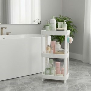 HALO 3 Tier Plastic Bathroom Corner Shelf <b>Shower</b> Caddy <b>Storage</b> Organizer Space Saving <b>Shower</b> <b>Rack</b> for Home Bathroom OEM ODM - Product Image 3