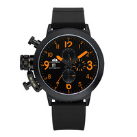 Montre automatique mécanique pour homme, boîtier en alliage, cadran lumineux, 50 mm, calendrier, bracelet en caoutchouc, fermoir caché, étanche 30 m