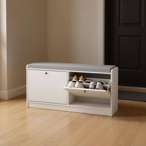 Panca Portascarpe Imbottita, Mobile Scarpiera da Ingresso, Design Moderno Minimalista, in Legno, Autoportante per Soggiorno - Product Image 2