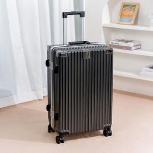 カスタム20/22/24/26インチジッパーなしコンビネーションロック付きスーツケース付きトロリーケースアルミフレーム荷物卸売り価格 - Product Image 4