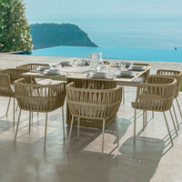 Chaise de salle à manger d'extérieur, nouveau design, mobilier de patio, loisirs, quatre ensembles de table et de chaises en rotin