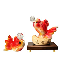 Nouvel Ornement de Poisson Style Chinois « Abondance Annuelle » pour Salon, Entrée, Cave à Vin – Cadeau de Pendaison de Crémaillère, Décoration Intérieure