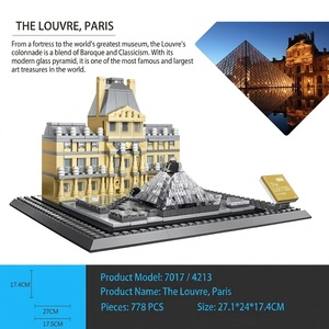 Série de blocs de construction d'architecture mondialement connue, kit de modèle 3D DIY, Big Ben, Fontaine de Trévi, Tour Eiffel, Pyramides, briques STEM, jouet - Product Image 2