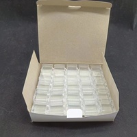 Boîte carrée pliable en plastique étanche avec couvercle à charnière pour médailles, pièces de monnaie, badges, bijoux, anti-poussière