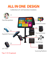 Sistema de Punto de Venta (TPV) ZHONGJI A2P Multi-OS con Bluetooth, NFC, Wi-Fi 6, Impresora Térmica, Escáner de Códigos QR para Supermercados