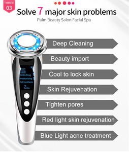 Appareil de soin de la peau électrique 7 en 1, portable, lumière, chaleur, vibration, lifting du visage, massage, utilisation à domicile, blanchiment et resserrement de la peau - Product Image 2