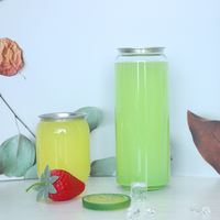 MAYSURE 350ml PET Transparent Boisson Gazeuse Peut Vider En Plastique Transparent Soda Eau Boisson Jus Peut avec Couvercle Facile À Ouvrir