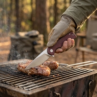 Couteau pliant EDC en acier inoxydable 14C28N avec lame en forme de pied de mouton et manche en micarta pour le camping, la chasse tactique, les activités de plein air et le bricolage
