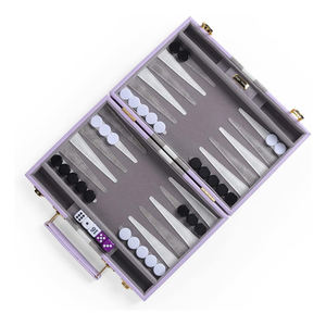 Ensemble <span class=keywords><strong>de</strong></span> jeu <span class=keywords><strong>de</strong></span> backgammon <span class=keywords><strong>de</strong></span> stratégie <span class=keywords><strong>de</strong></span> voyage portable pour adultes jeu <span class=keywords><strong>de</strong></span> société violet classique avec étui en cuir <span class=keywords><strong>de</strong></span> qualité supérieure - Product Image 5