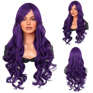 Perruque de cosplay dorée très vendue en Europe et en Amérique, <span class=keywords><strong>cheveux</strong></span> longs <span class=keywords><strong>bouclés</strong></span>, frange à huit caractères, haute qualité, base sans dentelle - Product Image 1