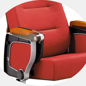 Silla de Auditorio Masao Lt-6100 Tapizada en Rojo con Reposabrazos de Madera Sólida para Asientos de Sala de Conferencias - Product Image 2