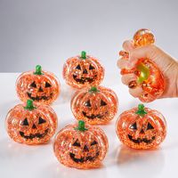 Nouveau jouet anti-stress en forme de citrouille d'Halloween, jouet créatif anti-stress en maltose avec paillettes, vente en gros