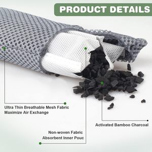 Marsheepy Paquete de 6 Bolsas Eliminadoras de Olor para Zapatos y Guantes, Ambientadores para Equipo Deportivo, Desodorante en Barra Gris - Product Image 4
