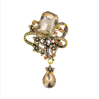 Broche de Zirconia con Flores Vintage Elegante al por Mayor, Colgante de Lujo, Joyería de Moda Versátil para Niñas y Mujeres, Regalo de Boda