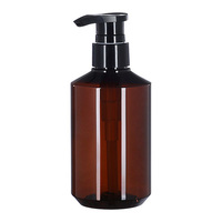 Bouteille transparente en plastique de 500 ml pour shampoing et lotion avec pompe, épaule inclinée, distributeur PET pour gel douche, cosmétiques