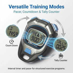 Chronomètre numérique à mémoire de 100 tours WT058, minuteur sportif avec fonction d'alarme et de comptage des pas pour l'entraînement à la course - Product Image 5