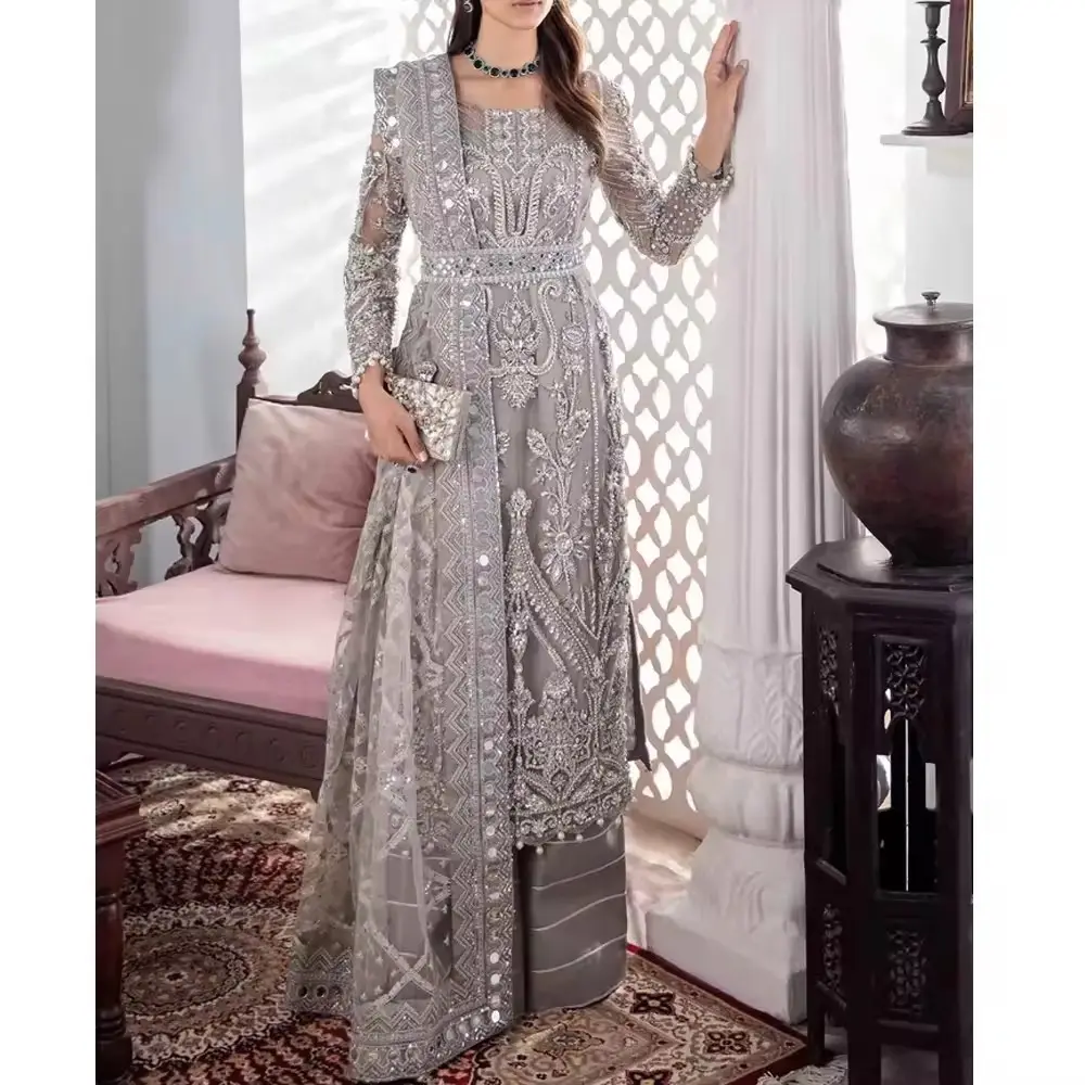 Новое летнее праздничное платье с вышивкой в Пакистанском Стиле, лидер продаж, лучшее праздничное платье по заводской цене