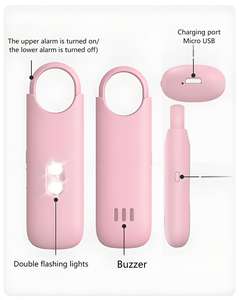 GCS Lights <span class=keywords><strong>Alarme</strong></span> d'autodéfense 130db Bouton Sos antivol Protection d'urgence <span class=keywords><strong>Alarme</strong></span> de sécurité personnelle Porte-clés pour femme - Product Image 5