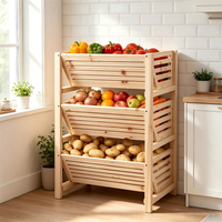 Panier à légumes en bois moderne pour la cuisine, empilable, pour ranger les pommes de terre, les oignons, les fruits et les légumes