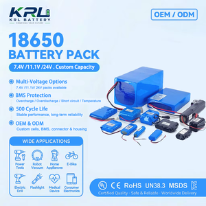 Batteries rechargeables 18650 7.4V 2000mAh personnalisées pour outils électriques, pack de batteries au lithium avec PCB BMS certifié RoHS CE - Product Image 1