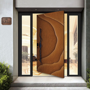 Puerta <span class=keywords><strong>de</strong></span> entrada <span class=keywords><strong>Exterior</strong></span> <span class=keywords><strong>de</strong></span> lujo, placa <span class=keywords><strong>de</strong></span> aluminio tallada, puerta <span class=keywords><strong>de</strong></span> entrada <span class=keywords><strong>de</strong></span> acero inoxidable personalizada <span class=keywords><strong>de</strong></span> gama alta para Villa Hotel - Product Image 1