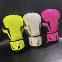 Gants de Boxe et d'Arts Martiaux Colorés et Personnalisés en Cuir PU, 8oz, 10oz, 12oz, 14oz, pour Entraînement et Compétition